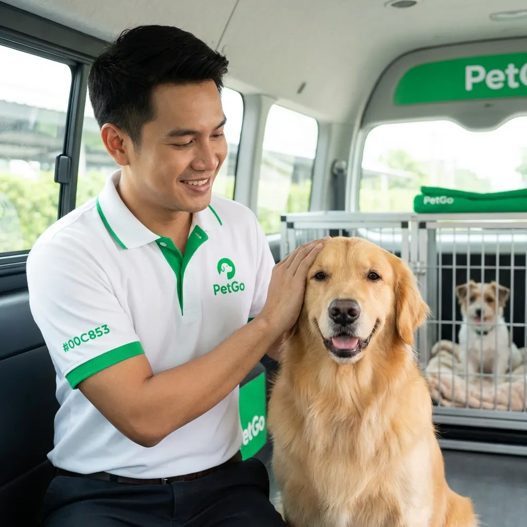 คนขับ PetGo ดูแลสัตว์เลี้ยง